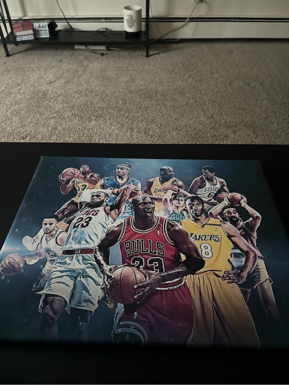 NBA Legends Collage Wall Art Canvas - Red & Yellow